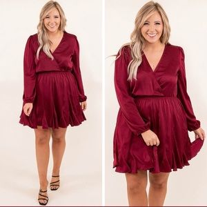 NWT Chic soul 🔥🔥🔥🔥How are you doing Dress, wine color Xl